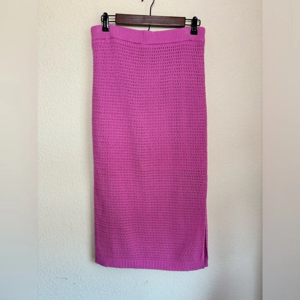 NWT Skies Are Blue Isla Rose Violet Lose Knit Crochet Tank and Midi Skirt Set M - Picture 8 of 13